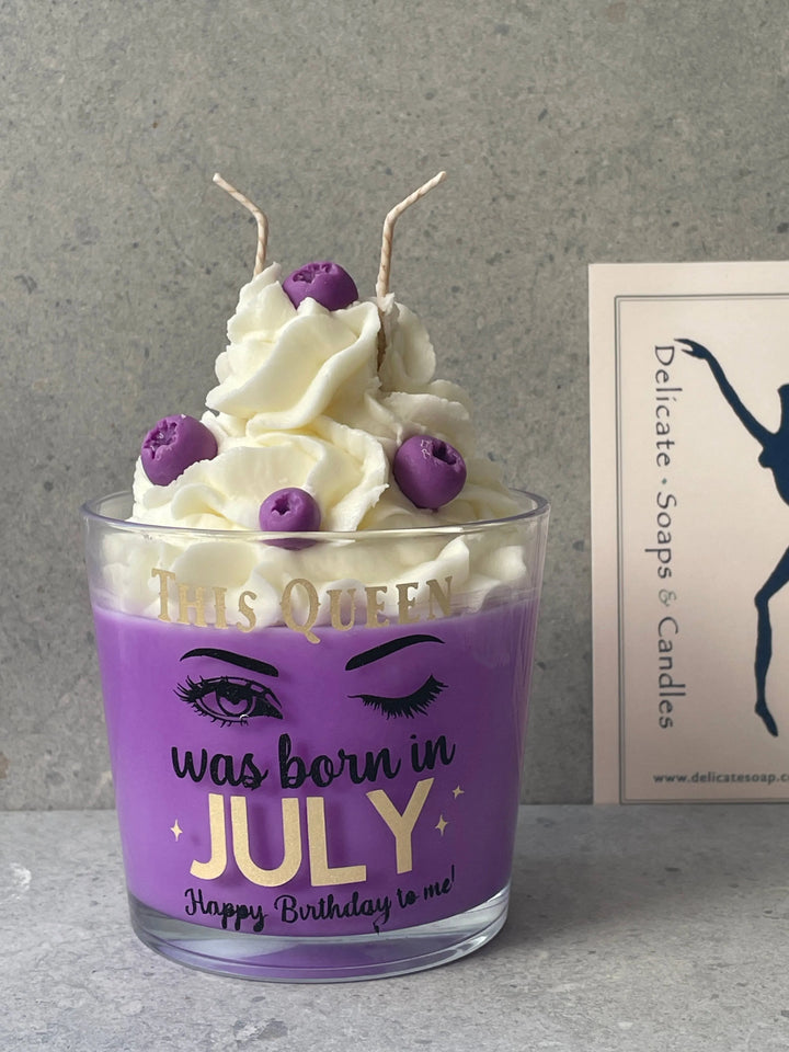 A large whipped cream candle