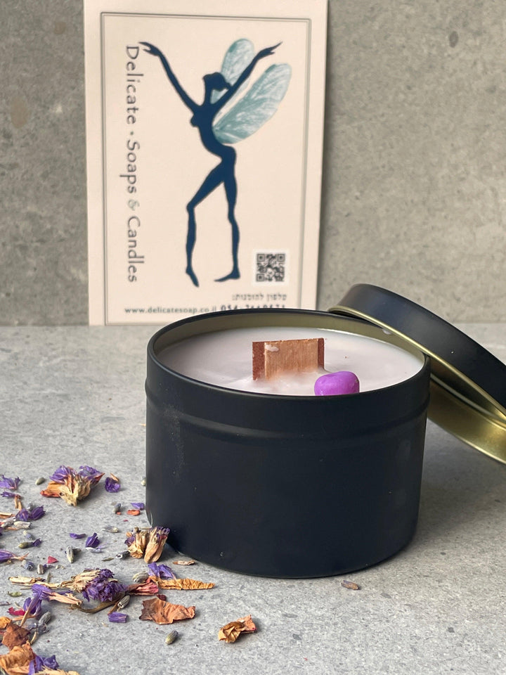 וניל ופטל שחור - Delicate Soaps & candles