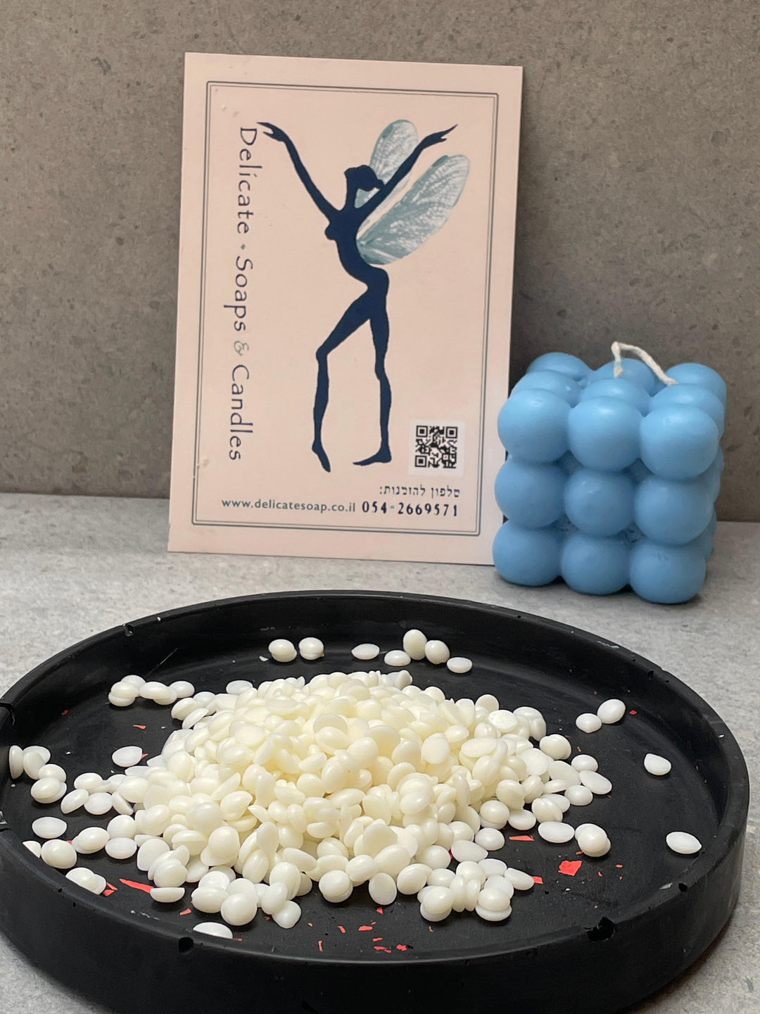 שעוות סויה במיוחד לנרות בתבנית סיליקון - Delicate Soaps & candles