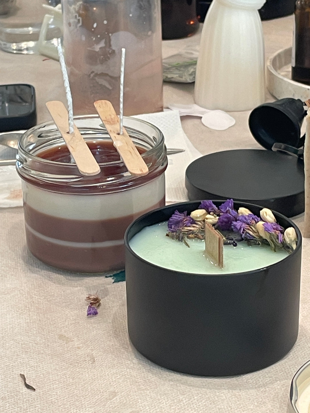 A workshop for making natural and scented candles