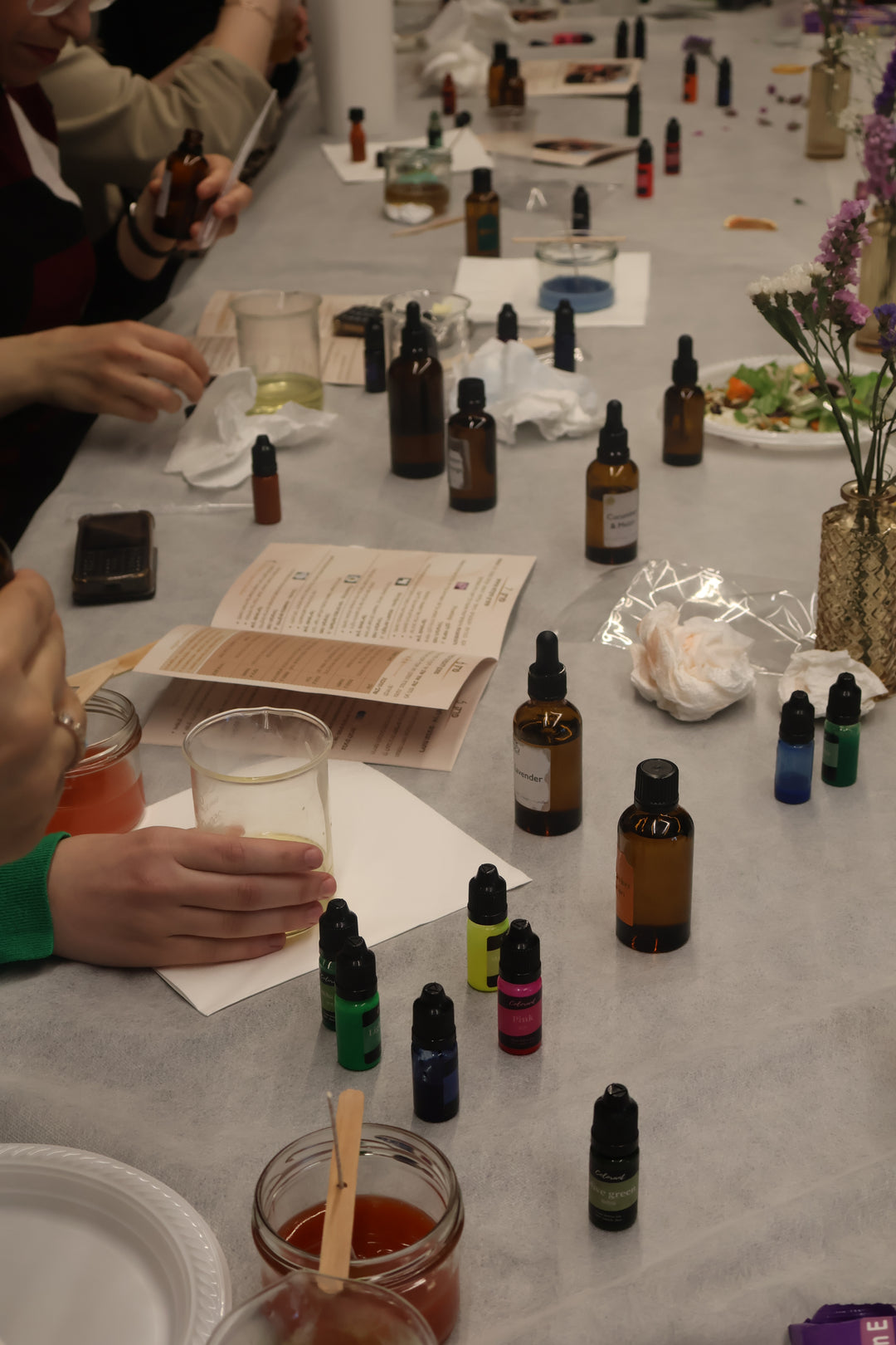 A workshop for making natural and scented candles