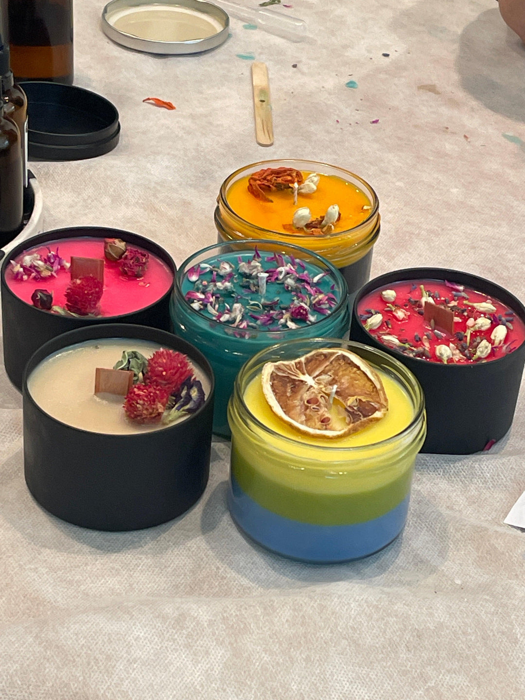 A workshop for making natural and scented candles